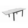 Table De Jardin Elise Extensible - 8 à 12 Places - Aluminium Et Verre - Graphite / Perle