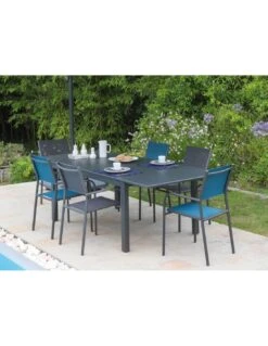 Table De Jardin Extensible GENES 160/240 X 100 Cm - Aluminium - Graphite