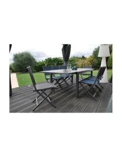 Table De Jardin Extensible LANZA - L.165/261x100 Cm Aluminium Imitation Bois -Mobilier De Jardin table de jardin extensible lanza l165261x100 cm aluminium imitation bois 2