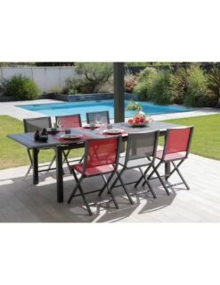 Table De Jardin Louisiane II 187 / 247 Cm X 100 Cm -Mobilier De Jardin table de jardin louisiane extensible aluminium graphite 2