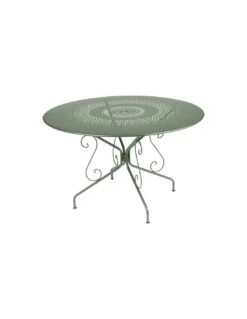 Table De Jardin Montmartre D.117 Cm - Métal Ronde - Vert Opaline
