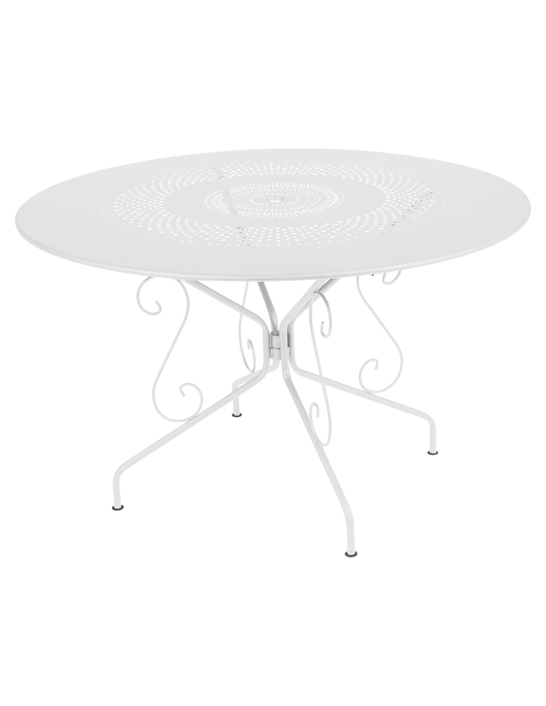 Table De Jardin Montmartre D.117 Cm - Métal Ronde - Blanc Coton 1 Table De Jardin Montmartre D.117 Cm - Métal Ronde - Blanc Coton