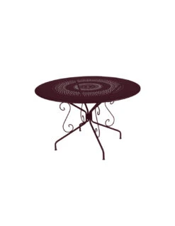 Table De Jardin Montmartre D.117 Cm - Métal Ronde - Cerise Noire