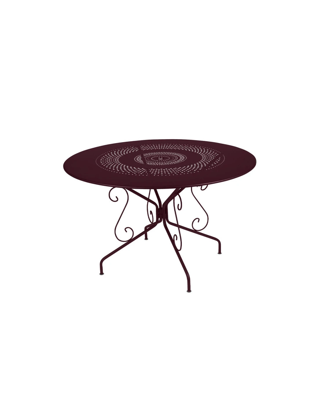 Table De Jardin Montmartre D.117 Cm - Métal Ronde - Cerise Noire 1 Table De Jardin Montmartre D.117 Cm - Métal Ronde - Cerise Noire