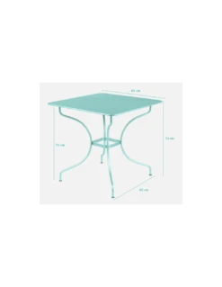Table De Jardin Opéra Carronde Carrée 82 X 82 Cm - Acier - Vert Opaline -Mobilier De Jardin table de jardin opera carronde carree 82 x 82 cm acier 1