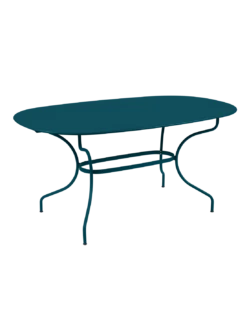 Table De Jardin Opéra Ovale 160 X 90 Cm - Métal Acier - Bleu Acapulco