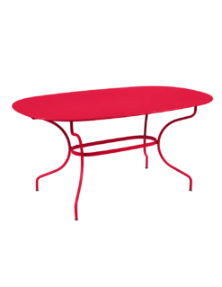 Table De Jardin Opéra Ovale 160 X 90 Cm - Métal Acier - Rose Praline