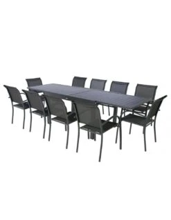 Table De Jardin Piazza Extensible 10 Places - Aluminium Graphite -Mobilier De Jardin table de jardin piazza extensible 10 places aluminium 2