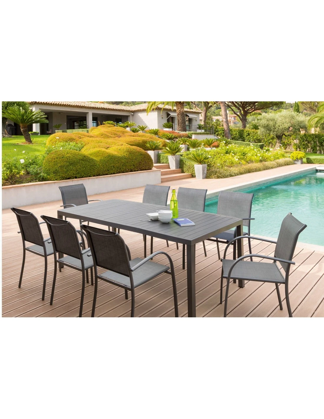 Table De Jardin Piazza Fixe - 8 Places - Aluminium Graphique 2 Table De Jardin Piazza Fixe - 8 Places - Aluminium Graphique – Image 2