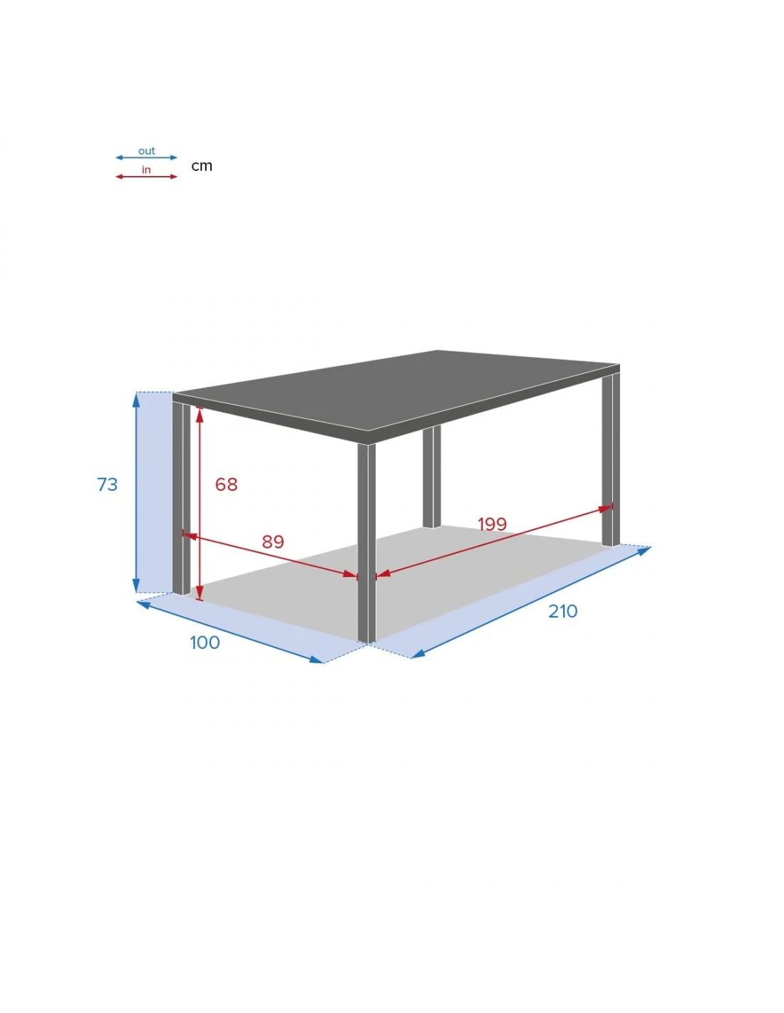 Table De Jardin Piazza Fixe - 8 Places - Aluminium Graphique 6 Table De Jardin Piazza Fixe - 8 Places - Aluminium Graphique – Image 6