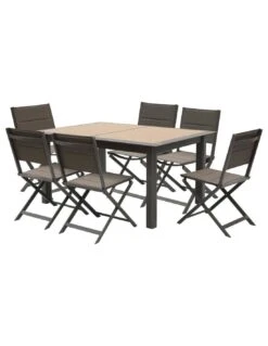 Table De Jardin Allure Extensible 10 Places - Aluminium Imprimé Effet Bois -Mobilier De Jardin table extensible allure 10 places aluminium imprime effet bois 1 7