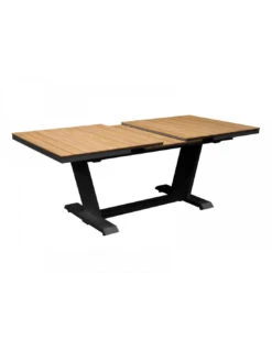 Table Extensible Amber - 180/240x100x76 Alu/TECK FSC 100% - Graphite/Teck -Mobilier De Jardin table extensible amber 180240x100x76 aluteck fsc 100 graphiteteck 2