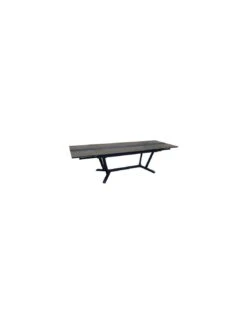 Table GALLEO 150/200/250 X 90 Cm - Aluminium Et Fundermax - Graphite / Mocca -Mobilier De Jardin table galleo 150200250 x 90 cm aluminium et fundermax 2