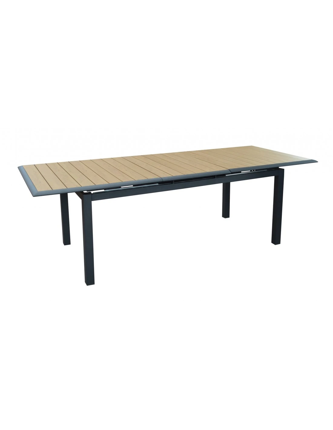 Table Louisiane II Extensible - Aluminium Graphite Plateau OAK - L.187/247 X L.100 X H.76 Cm 2 Table Louisiane II Extensible - Aluminium Graphite Plateau OAK - L.187/247 X L.100 X H.76 Cm – Image 2
