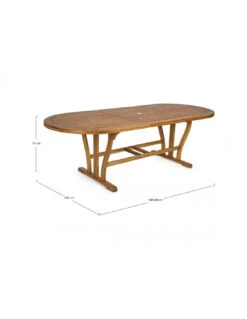 Table Ovale Extensible Acacia Noémi 180/240 X 100cm -Mobilier De Jardin table ovale extensible acacia noemi 180240 x 100cm 1 5