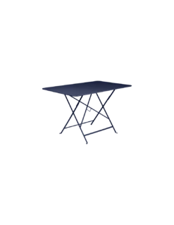 Table Pliante Bistro 117 X 77 Cm - Métal Pliante Rectangle - Bleu Abysse
