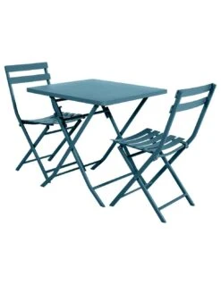Table Pliante Carrée Greensboro 2 Places - Bleu Canard -Mobilier De Jardin table pliante carree greensboro 2 places bleu canard 3