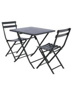 Table Pliante Carrée Greensboro 2 Places - Graphite -Mobilier De Jardin table pliante carree greensboro 2 places graphite 3