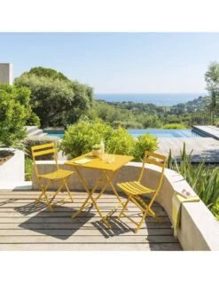 Table Pliante Carrée Greensboro 2 Places - Moutarde -Mobilier De Jardin table pliante carree greensboro 2 places moutarde 3