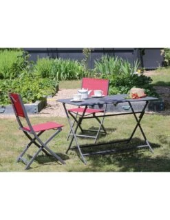 Table Pliante LORITA 110 X 70 Cm En Aluminium - Graphite -Mobilier De Jardin table pliante lorita 110 x 70 cm en aluminium 4