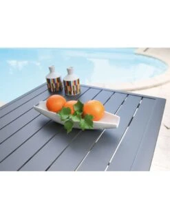 Table Pliante LORITA 110 X 70 Cm En Aluminium - Graphite -Mobilier De Jardin table pliante lorita 110 x 70 cm en aluminium 5