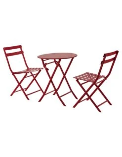 Table Pliante Ronde Greensboro 2 Places - Acier époxy -Mobilier De Jardin table pliante ronde greensboro 2 places acier epoxy 3