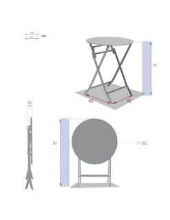 Table Pliante Ronde Greensboro 2 Places - Acier époxy -Mobilier De Jardin table pliante ronde greensboro 2 places acier epoxy 4