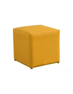 Tabouret CUB 43 X 43 Cm En Aluminium Et Toile TPEP - Moutarde