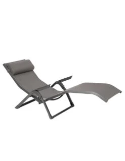 Transat Basculant Decima - Aluminium Et Texaline - Noisette / Praline -Mobilier De Jardin transat basculant decima aluminium et texaline noisette praline 2