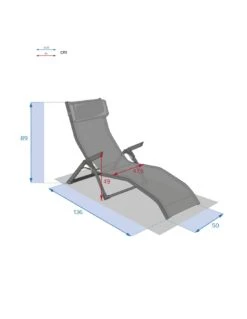 Transat Basculant Decima - Aluminium Et Texaline - Noisette / Praline -Mobilier De Jardin transat basculant decima aluminium et texaline noisette praline 6