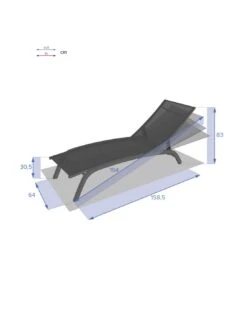 Transat Bonao 4 Positions - Aluminium Et Texaline - Graphite / Galet -Mobilier De Jardin transat bonao 4 positions aluminium et texaline graphite galet 6