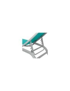 Transat Bonao 4 Positions - Aluminium Et Texaline - Silver / Emeraude -Mobilier De Jardin transat bonao 4 positions aluminium et texaline silver emeraude 3