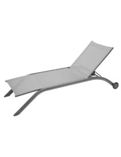 Transat De Jardin Milenio - 5 Positions - Aluminium Et Texaline - Galet / Graphite -Mobilier De Jardin transat de jardin milenio 5 positions aluminium et texaline galet graphite 2