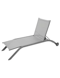 Transat De Jardin Milenio - 5 Positions - Aluminium Et Texaline - Galet / Graphite -Mobilier De Jardin transat de jardin milenio 5 positions aluminium et texaline galet graphite 3