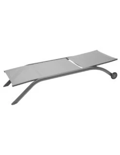 Transat De Jardin Milenio - 5 Positions - Aluminium Et Texaline - Galet / Graphite -Mobilier De Jardin transat de jardin milenio 5 positions aluminium et texaline galet graphite 4