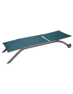 Transat De Jardin Milenio - 5 Positions - Aluminium Et Texaline - Graphite / Bleu Canard -Mobilier De Jardin transat de jardin milenio 5 positions aluminium et texaline graphite bleu canard 2