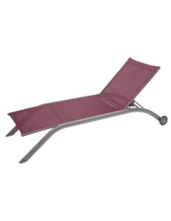 Transat De Jardin Milenio - 5 Positions - Aluminium Et Texaline - Graphite / Bordeaux -Mobilier De Jardin transat de jardin milenio 5 positions aluminium et texaline graphite bordeaux 2