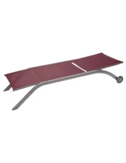 Transat De Jardin Milenio - 5 Positions - Aluminium Et Texaline - Graphite / Bordeaux -Mobilier De Jardin transat de jardin milenio 5 positions aluminium et texaline graphite bordeaux 3