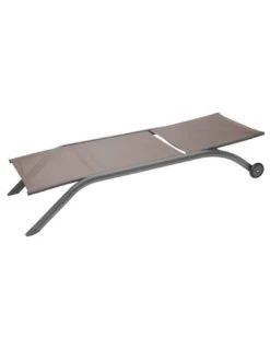 Transat De Jardin Milenio - 5 Positions - Aluminium Et Texaline - Noisette / Tonka -Mobilier De Jardin transat de jardin milenio 5 positions aluminium et texaline noisette tonka 2