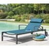 Transat De Jardin Ocala 4 Positions Aluminium Et Texaline - Graphite / Bleu Canard