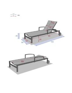 Transat De Jardin Ocala 4 Positions Aluminium Et Texaline - Graphite / Anthracite -Mobilier De Jardin transat de jardin ocala 4 positions aluminium et texaline 12