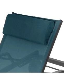 Transat De Jardin Ocala 4 Positions Aluminium Et Texaline - Graphite / Bleu Canard -Mobilier De Jardin transat de jardin ocala 4 positions aluminium et texaline 3