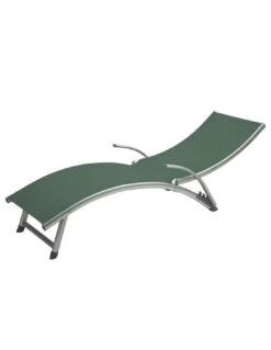 Transat Pliant Samba - 4 Positions - Aluminium Anodisé - Graphite / Olive -Mobilier De Jardin transat pliant samba 4 positions aluminium anodise graphite olive 2