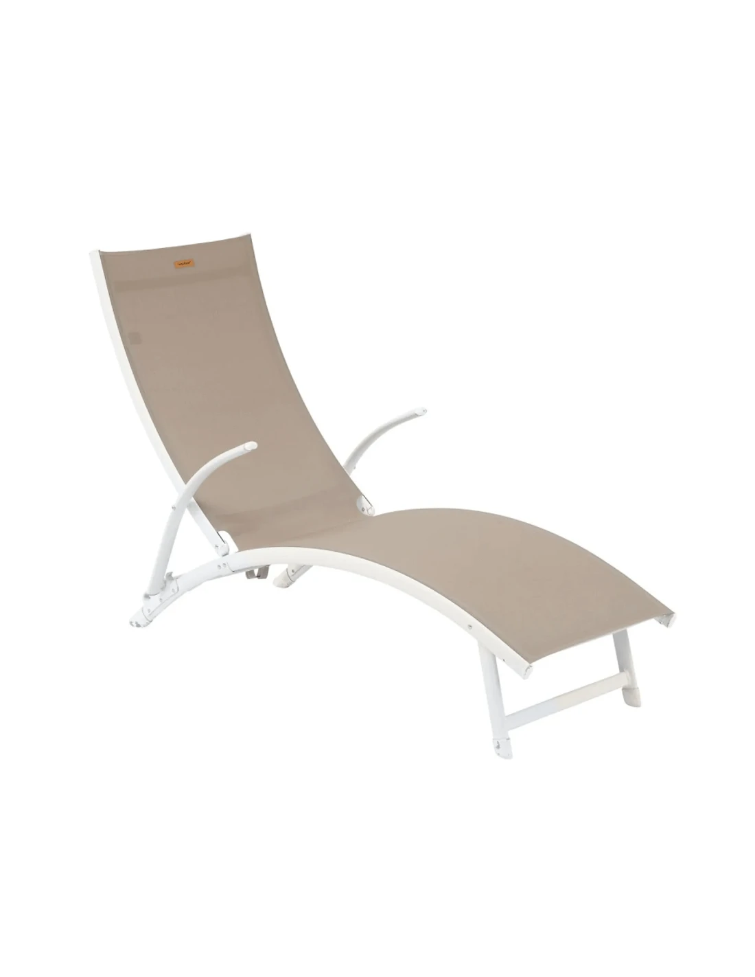 Transat Pliant Samba - 4 Positions - Aluminium Anodisé - Noisette / Blanc 1 Transat Pliant Samba - 4 Positions - Aluminium Anodisé - Noisette / Blanc