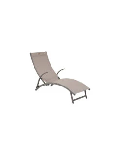 Transat Pliant Samba - 4 Positions - Aluminium Anodisé - Noisette / Praline -Mobilier De Jardin transat pliant samba 4 positions aluminium anodise noisette praline 4