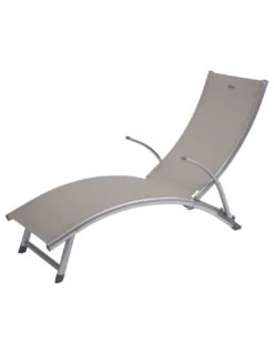 Transat Pliant Samba - 4 Positions - Aluminium Anodisé - Taupe -Mobilier De Jardin transat pliant samba 4 positions aluminium anodise taupe 2